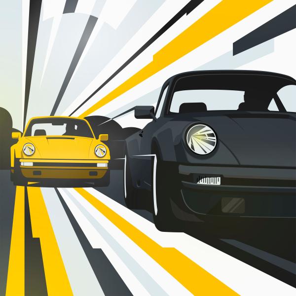 Porsche 911 Poster - Zoomed in - Automotive Prints